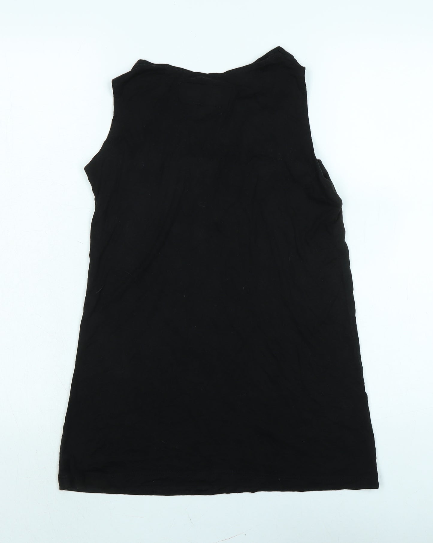 gothicana Womens Black Cotton Tunic Tank Size M Crew Neck