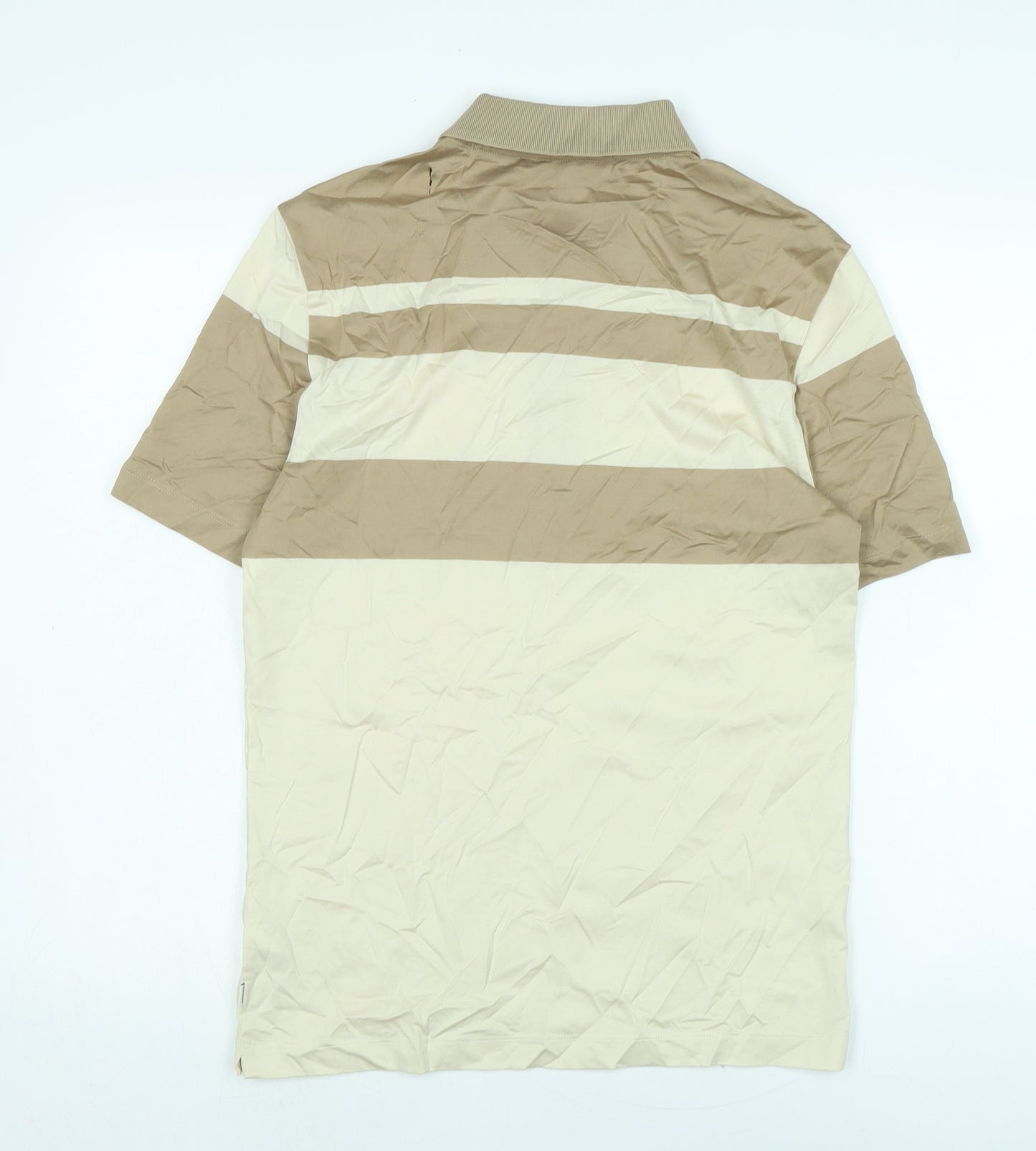 Autograph Mens Beige Cotton T-Shirt Size S Collared