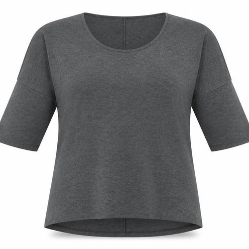 ORIGINAL ESSENTIALS Womens Grey Cotton Ringer T-Shirt Size 20 Boat Neck