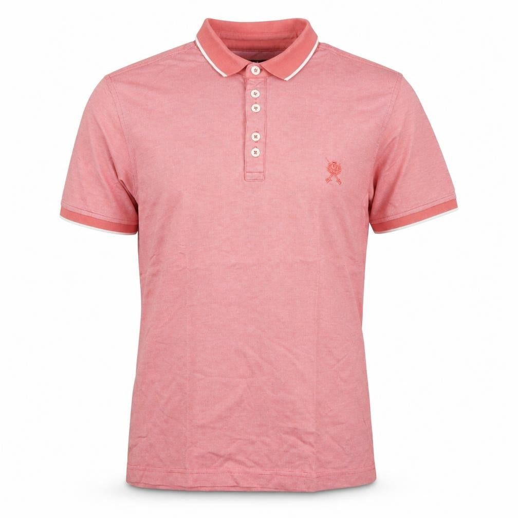 Jeffrey Banks Mens Pink Cotton T-Shirt Size M Collared