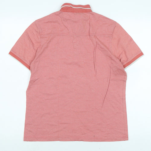 Jeffrey Banks Mens Pink Cotton T-Shirt Size M Collared