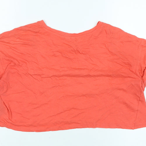 H&M Womens Pink Cotton Basic T-Shirt Size XS Scoop Neck