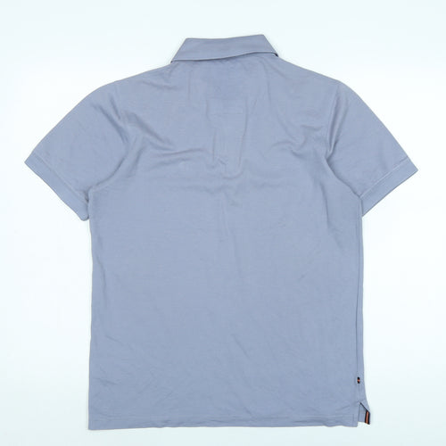 Luke Mens Blue Cotton Polo Size S Collared