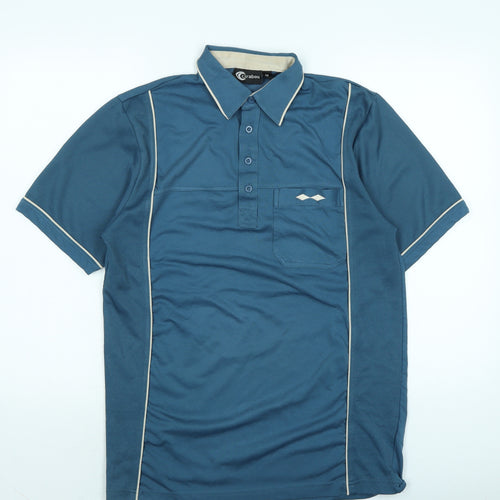 carabou Womens Blue Cotton Basic Polo Size M Collared