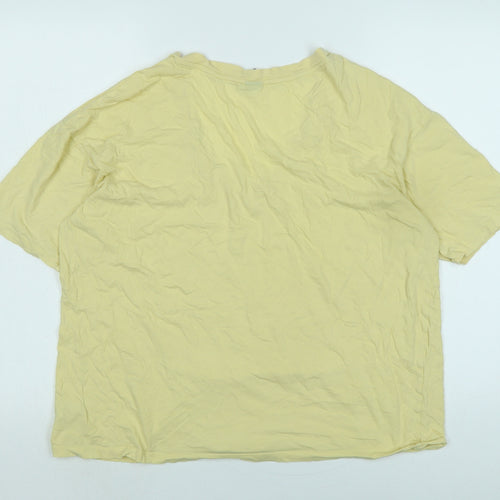 WILD FABLE Womens Yellow Cotton Basic T-Shirt Size XS V-Neck