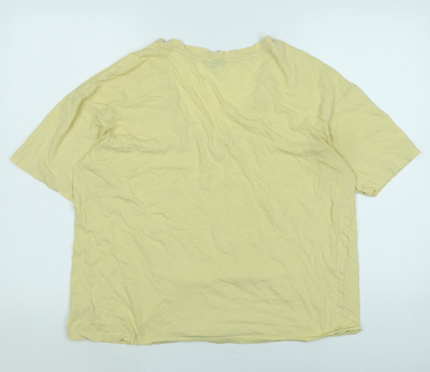 WILD FABLE Womens Yellow Cotton Basic T-Shirt Size XS V-Neck