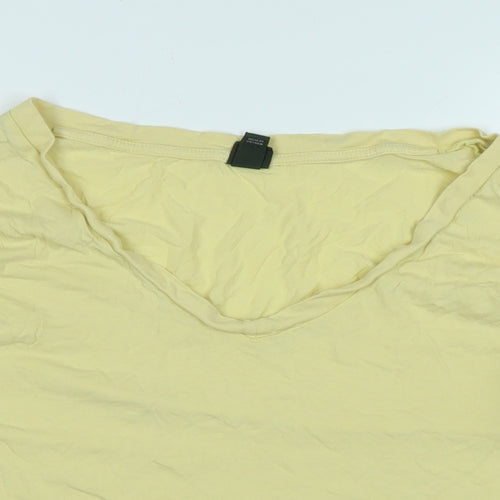 WILD FABLE Womens Yellow Cotton Basic T-Shirt Size XS V-Neck