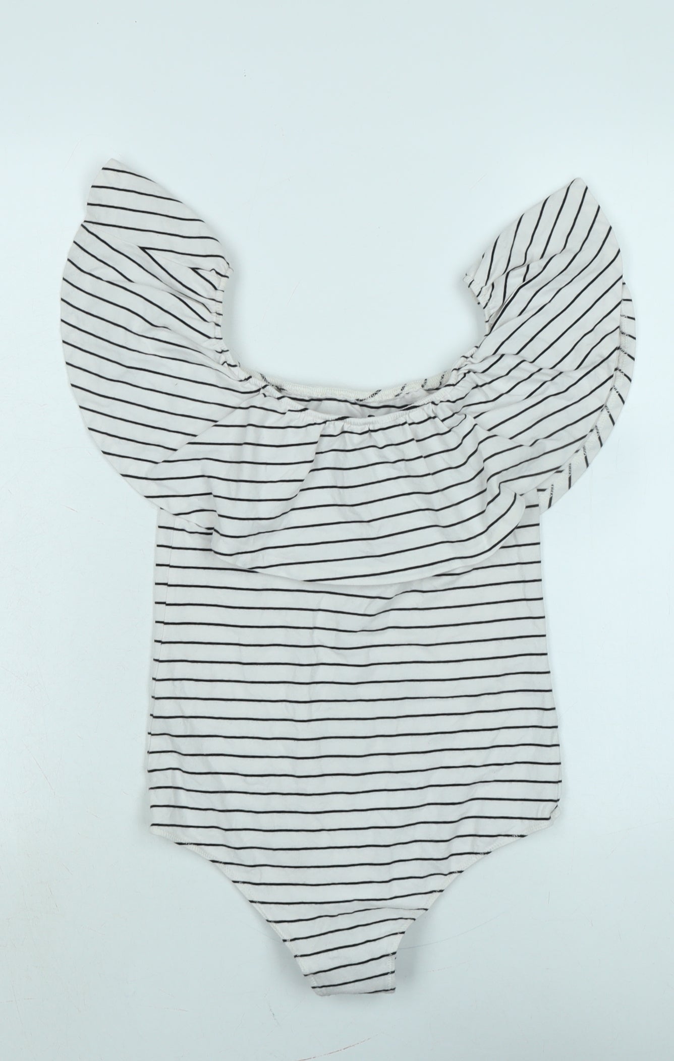 J.CREW Womens Ivory Cotton Blend Basic T-Shirt One Size Off the Shoulder