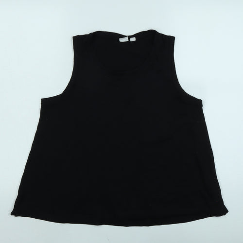 Gap Womens Black Polyester Basic Tank Size M Scoop Neck