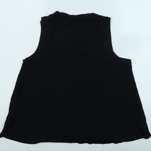 Gap Womens Black Polyester Basic Tank Size M Scoop Neck