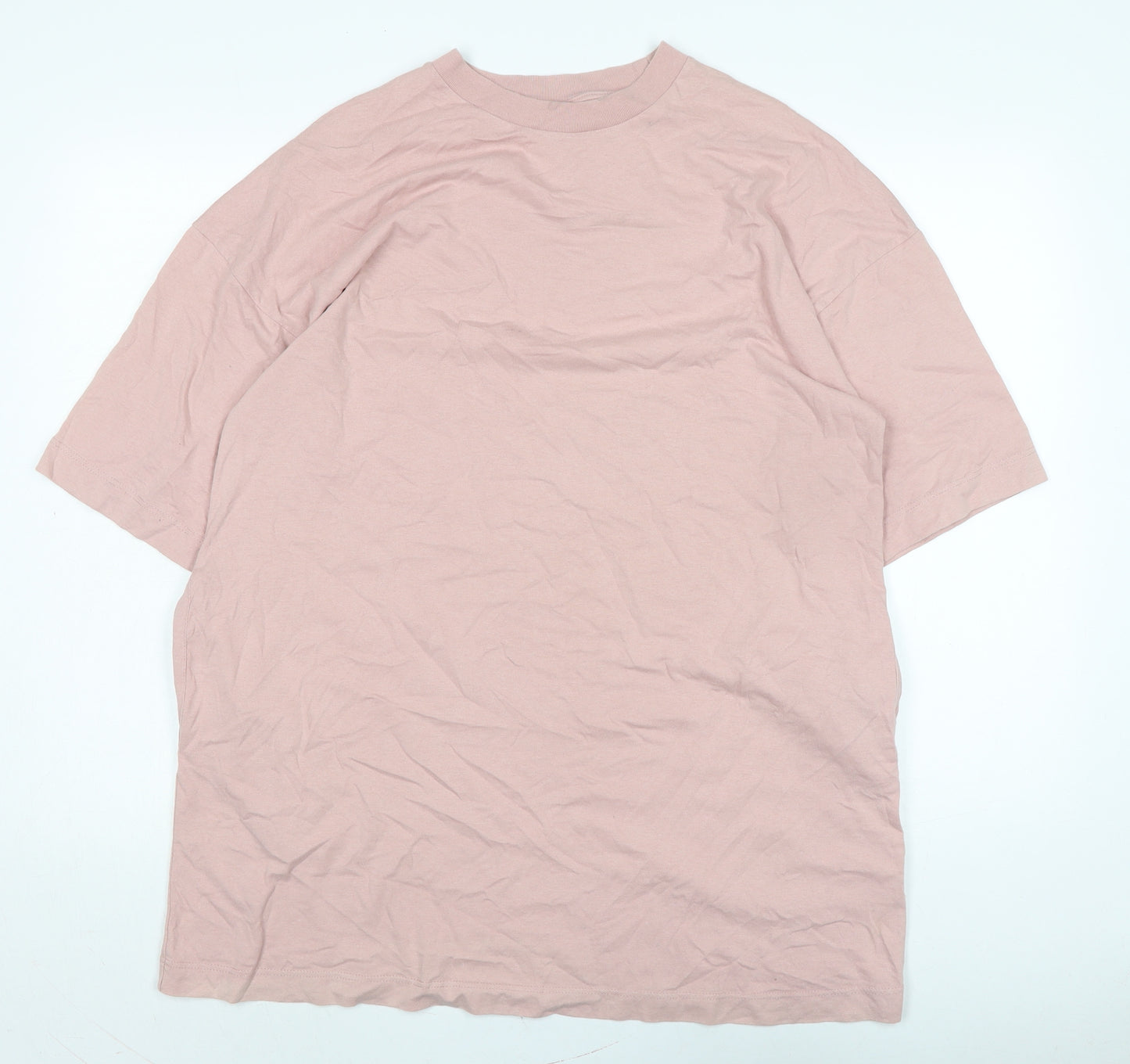 Topshop Womens Pink Cotton Basic T-Shirt Size M Crew Neck