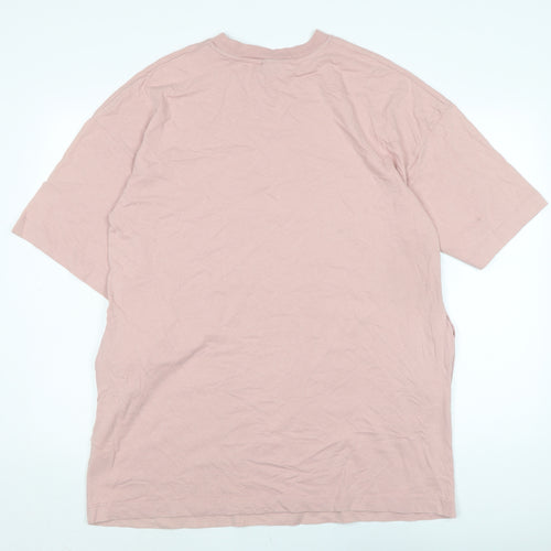 Topshop Womens Pink Cotton Basic T-Shirt Size M Crew Neck