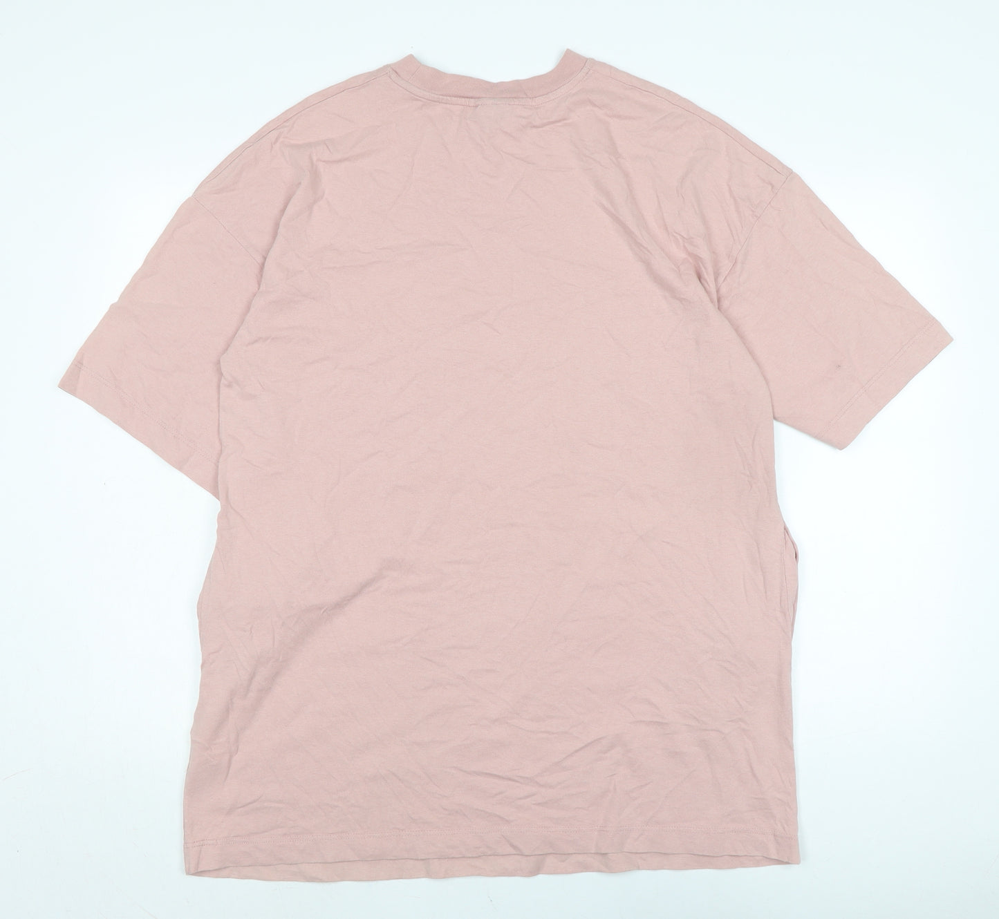 Topshop Womens Pink Cotton Basic T-Shirt Size M Crew Neck