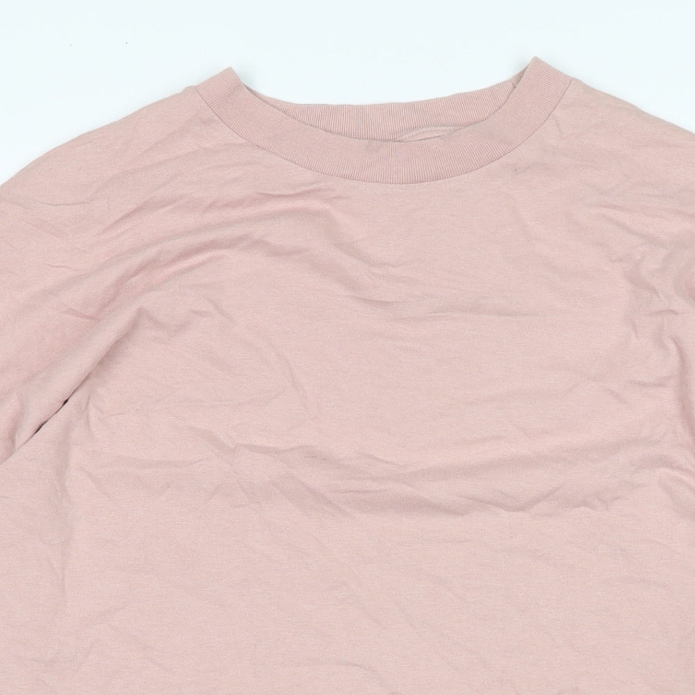 Topshop Womens Pink Cotton Basic T-Shirt Size M Crew Neck