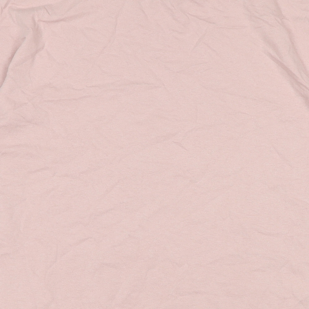 Topshop Womens Pink Cotton Basic T-Shirt Size M Crew Neck