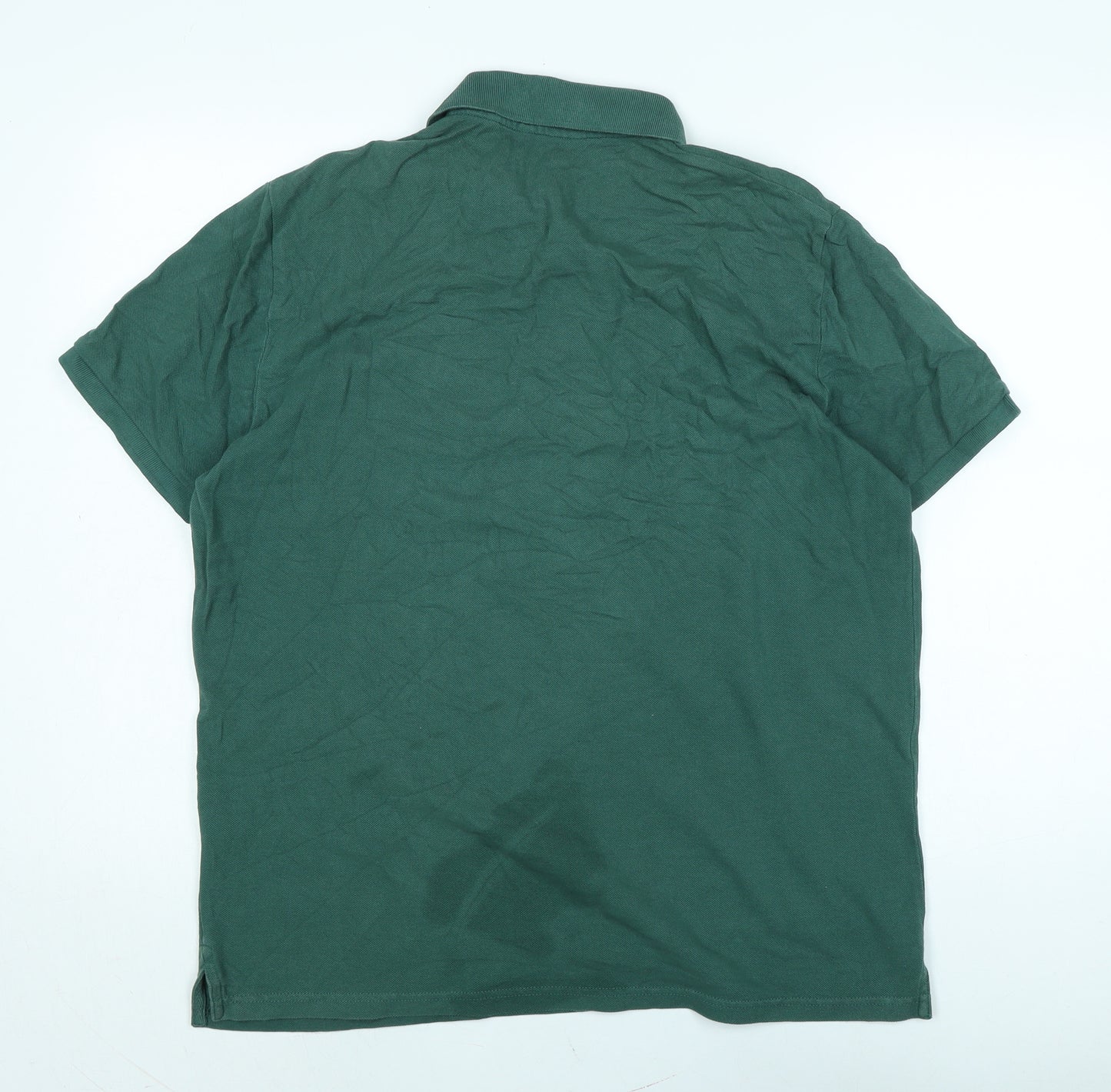 C&A Mens Green Cotton T-Shirt Size L Collared