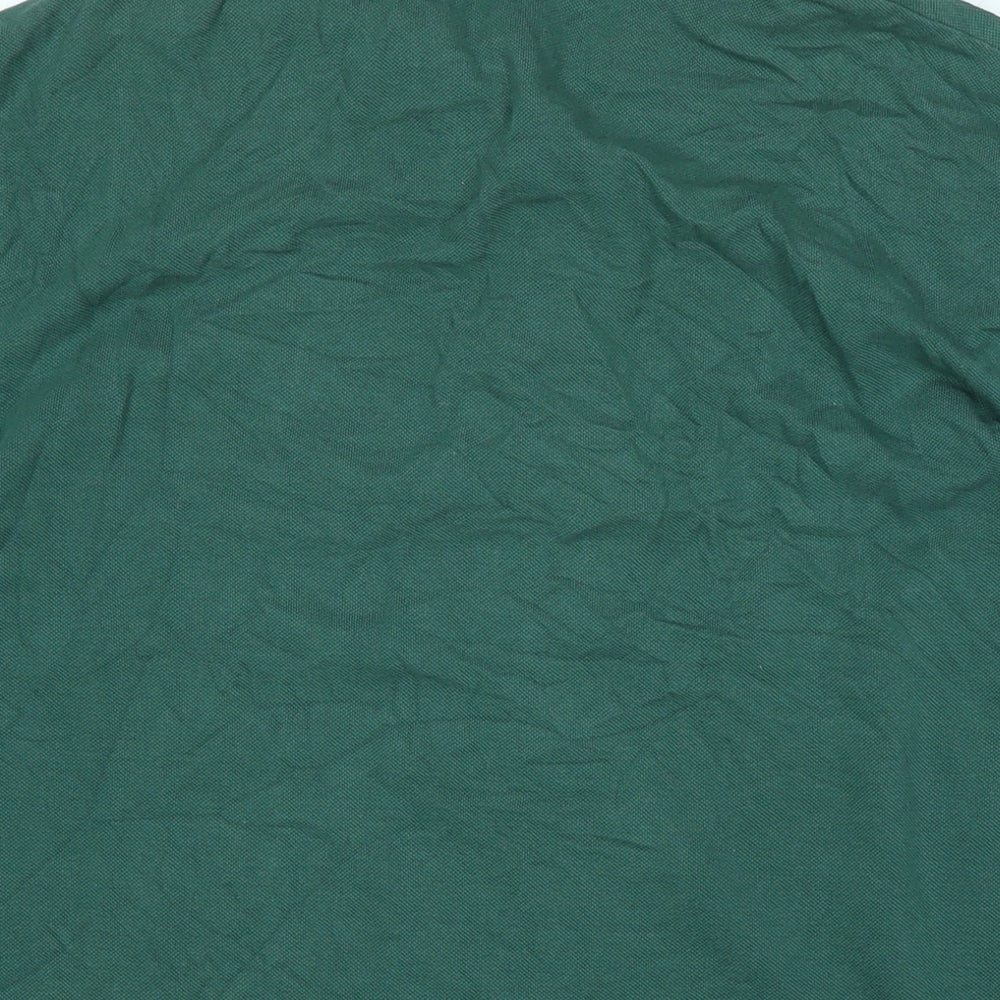 C&A Mens Green Cotton T-Shirt Size L Collared