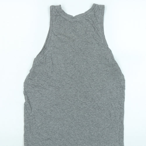 Debenhams Womens Grey Cotton Basic Tank Size S Scoop Neck
