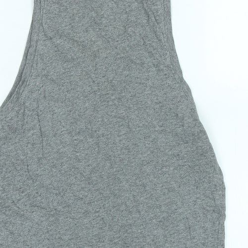 Debenhams Womens Grey Cotton Basic Tank Size S Scoop Neck