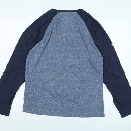 Superdry Mens Blue Cotton T-Shirt Size S Crew Neck