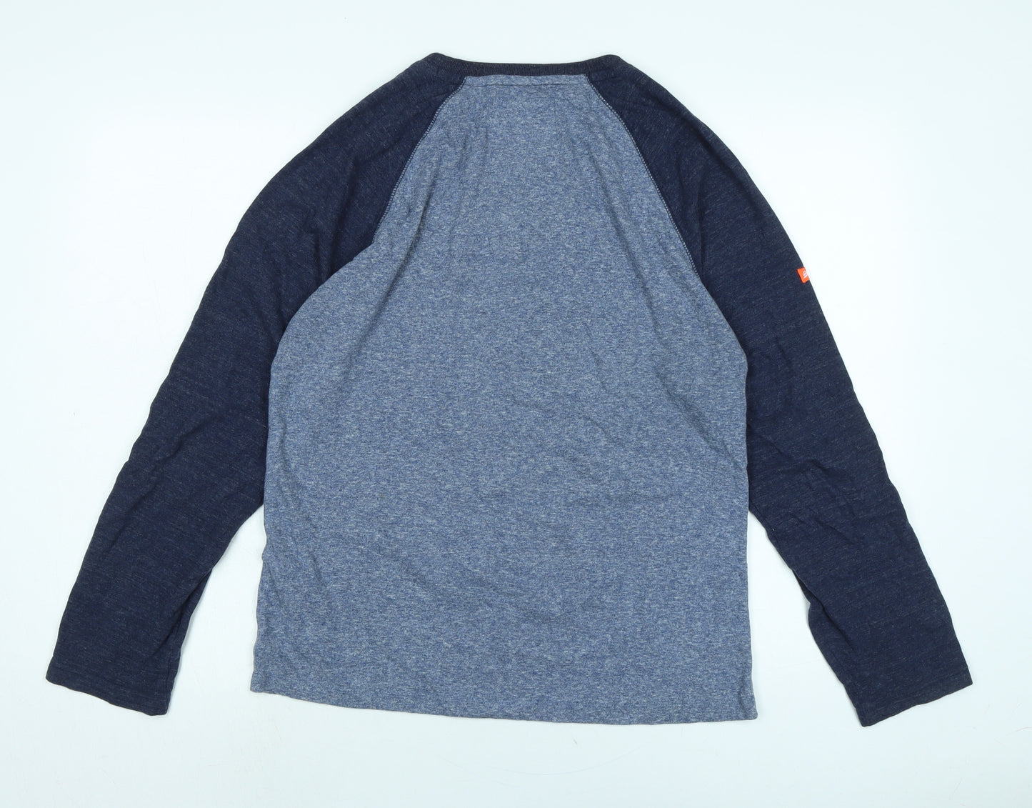 Superdry Mens Blue Cotton T-Shirt Size S Crew Neck