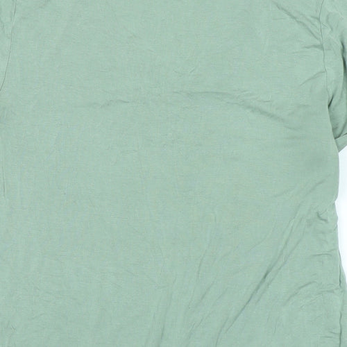 Dotti Womens Green Cotton Basic Polo Size M V-Neck