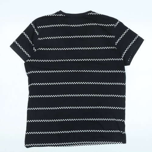 quidado con el pero Womens Black Cotton Basic T-Shirt Size M Crew Neck