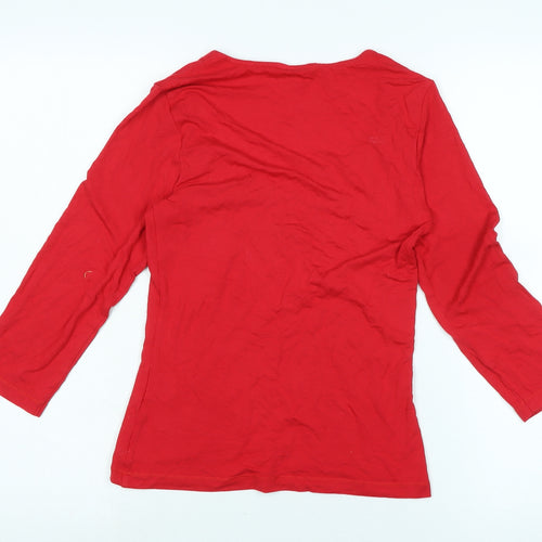 Lk. Bennet Womens Red Cotton Basic T-Shirt One Size Sweetheart