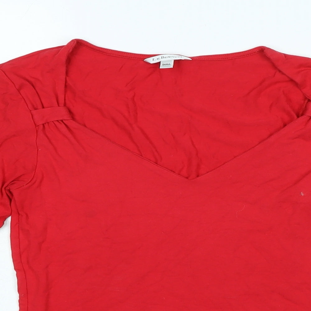 Lk. Bennet Womens Red Cotton Basic T-Shirt One Size Sweetheart