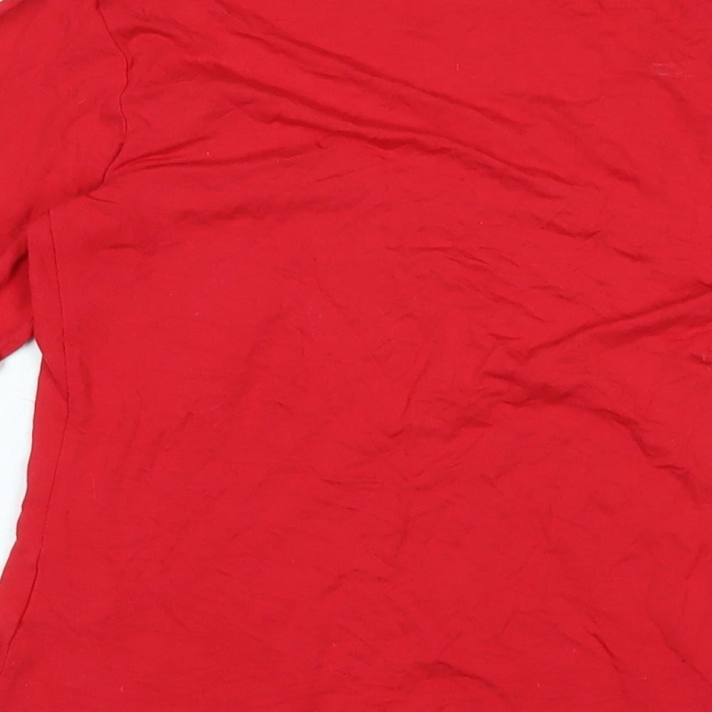 Lk. Bennet Womens Red Cotton Basic T-Shirt One Size Sweetheart