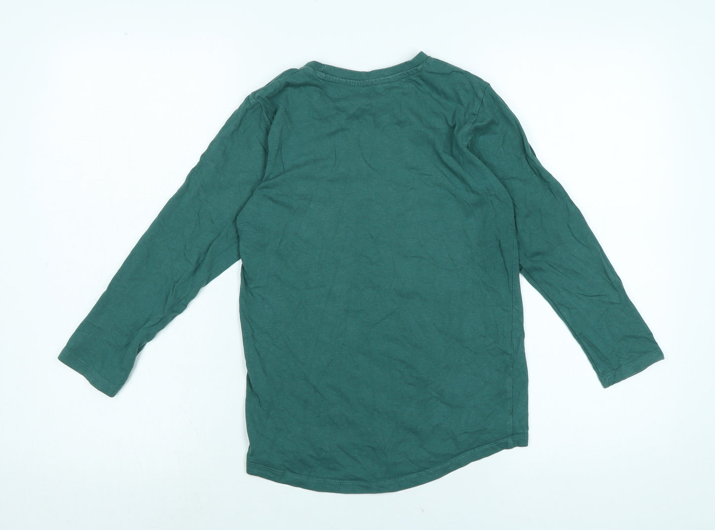 Cool Club Boys Green Cotton Pullover T-Shirt Size 8 Years Crew Neck