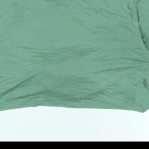 ASOS Womens Green Cotton Wrap T-Shirt Size 8 V-Neck