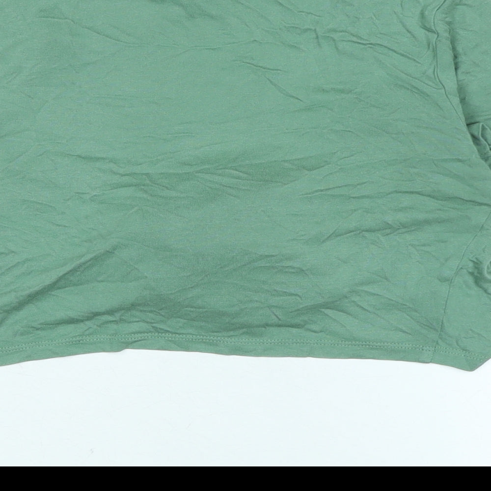 ASOS Womens Green Cotton Wrap T-Shirt Size 8 V-Neck