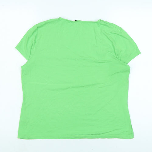 Precis Womens Green Viscose Basic T-Shirt Size L Scoop Neck