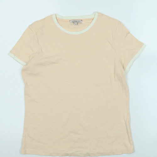 Marks and Spencer Womens Orange Cotton Basic T-Shirt Size 16 Crew Neck