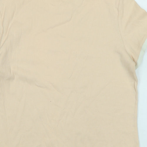 Marks and Spencer Womens Orange Cotton Basic T-Shirt Size 16 Crew Neck