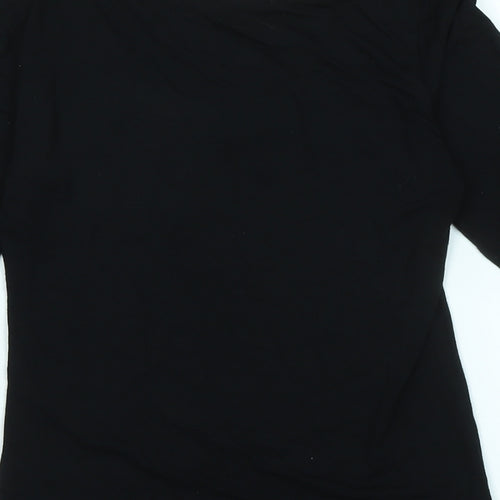 LK Bennet Womens Black Viscose Jersey T-Shirt Size XS Scoop Neck