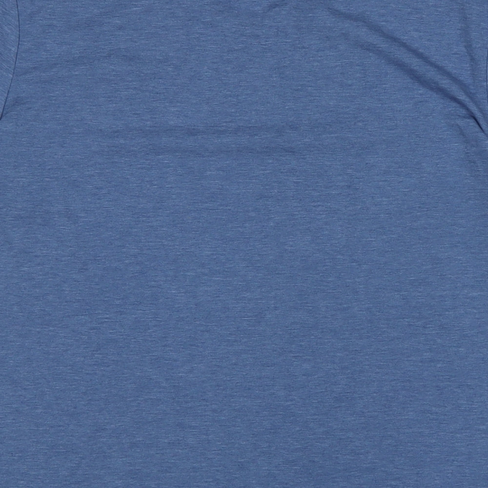 H&M Womens Blue Cotton Basic T-Shirt Size L Boat Neck