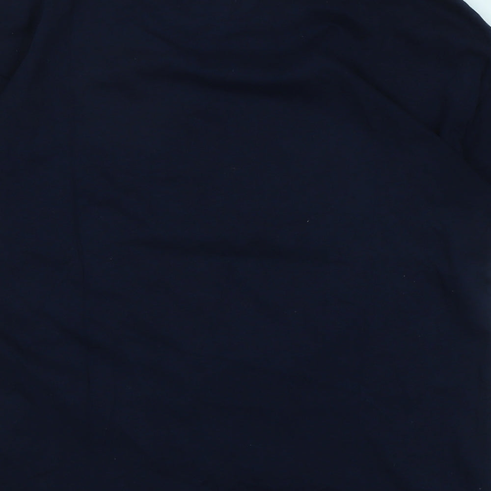 Marks and Spencer Womens Blue Cotton Basic T-Shirt Size 12 Crew Neck