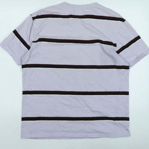 Topman Mens Purple Cotton T-Shirt Size M Crew Neck