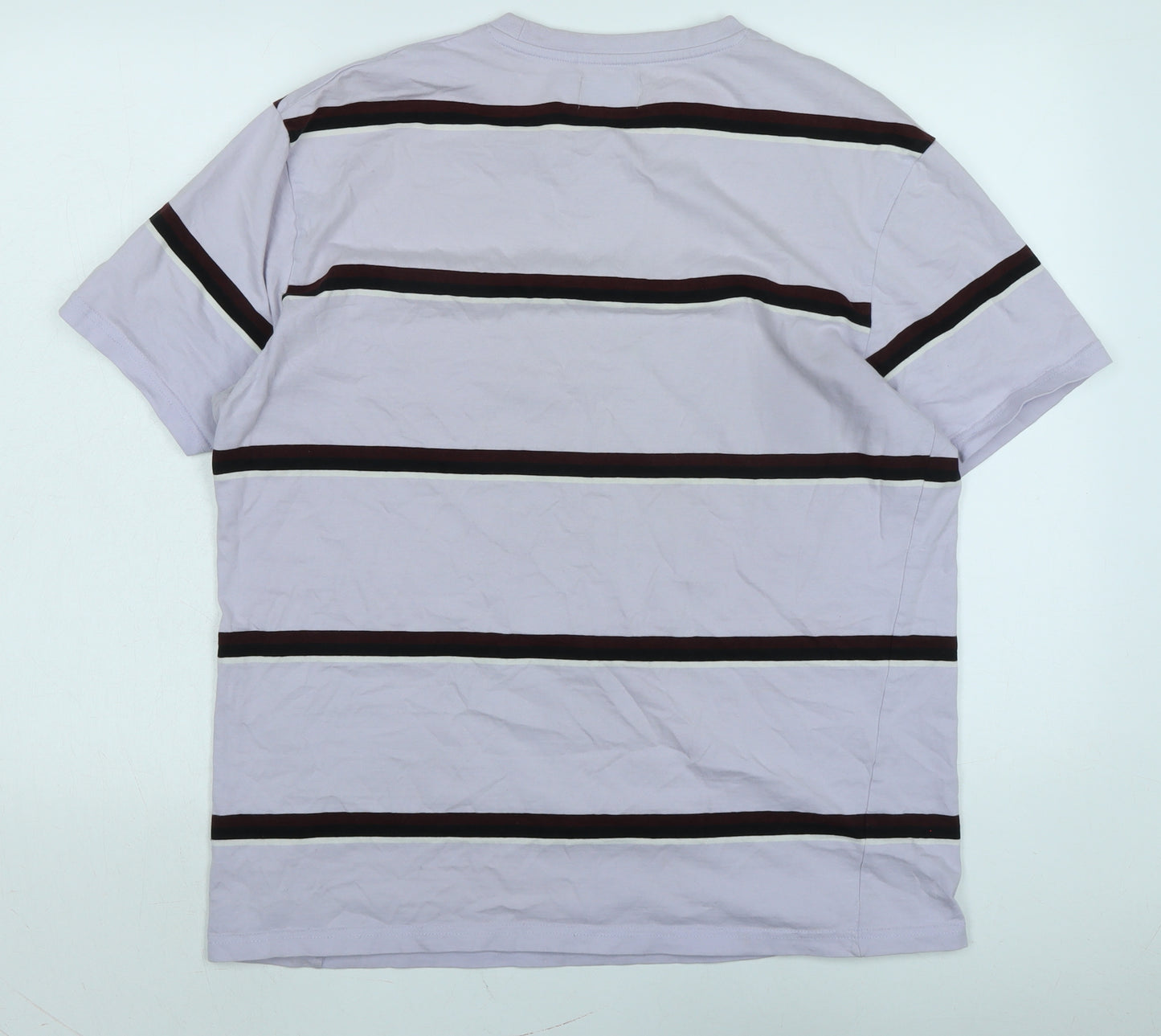 Topman Mens Purple Cotton T-Shirt Size M Crew Neck