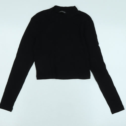 Even & Odd Womens Black Cotton Blend Basic T-Shirt Size M Crew Neck