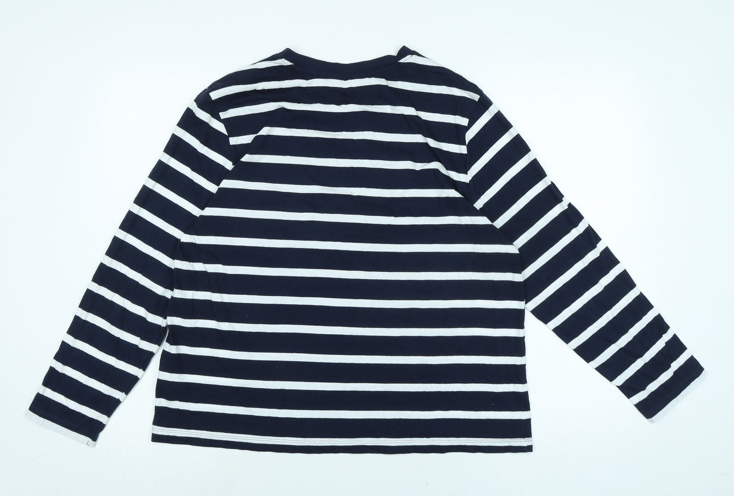 Marks and Spencer Womens Blue Cotton Basic T-Shirt Size 16 Crew Neck