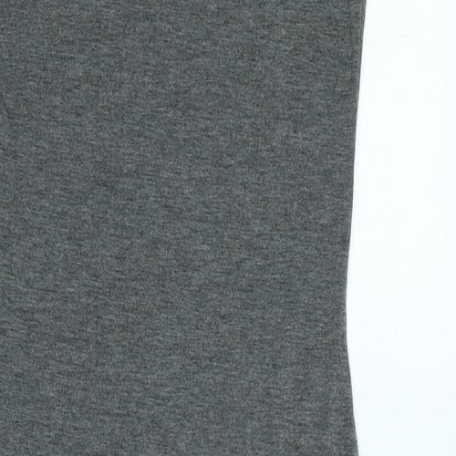 Boohoo Womens Grey Cotton Bodycon Size 10 Mock Neck