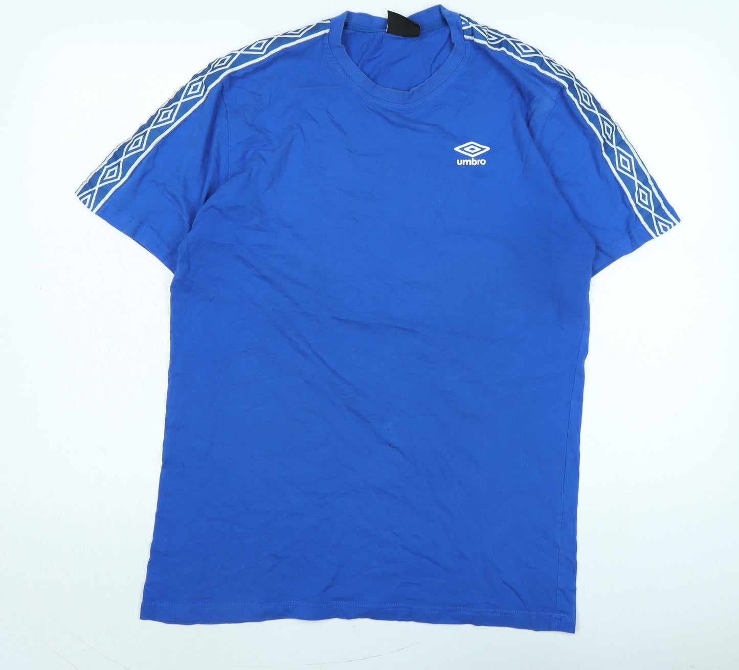 Umbro Mens Blue Cotton T-Shirt Size L Crew Neck