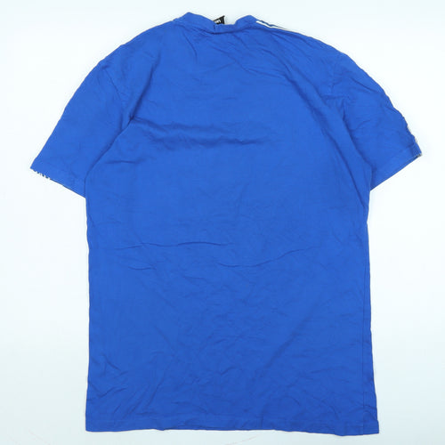 Umbro Mens Blue Cotton T-Shirt Size L Crew Neck