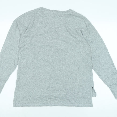 John Lewis Womens Grey Solid Cotton Blend Top Pyjama Top Size 12