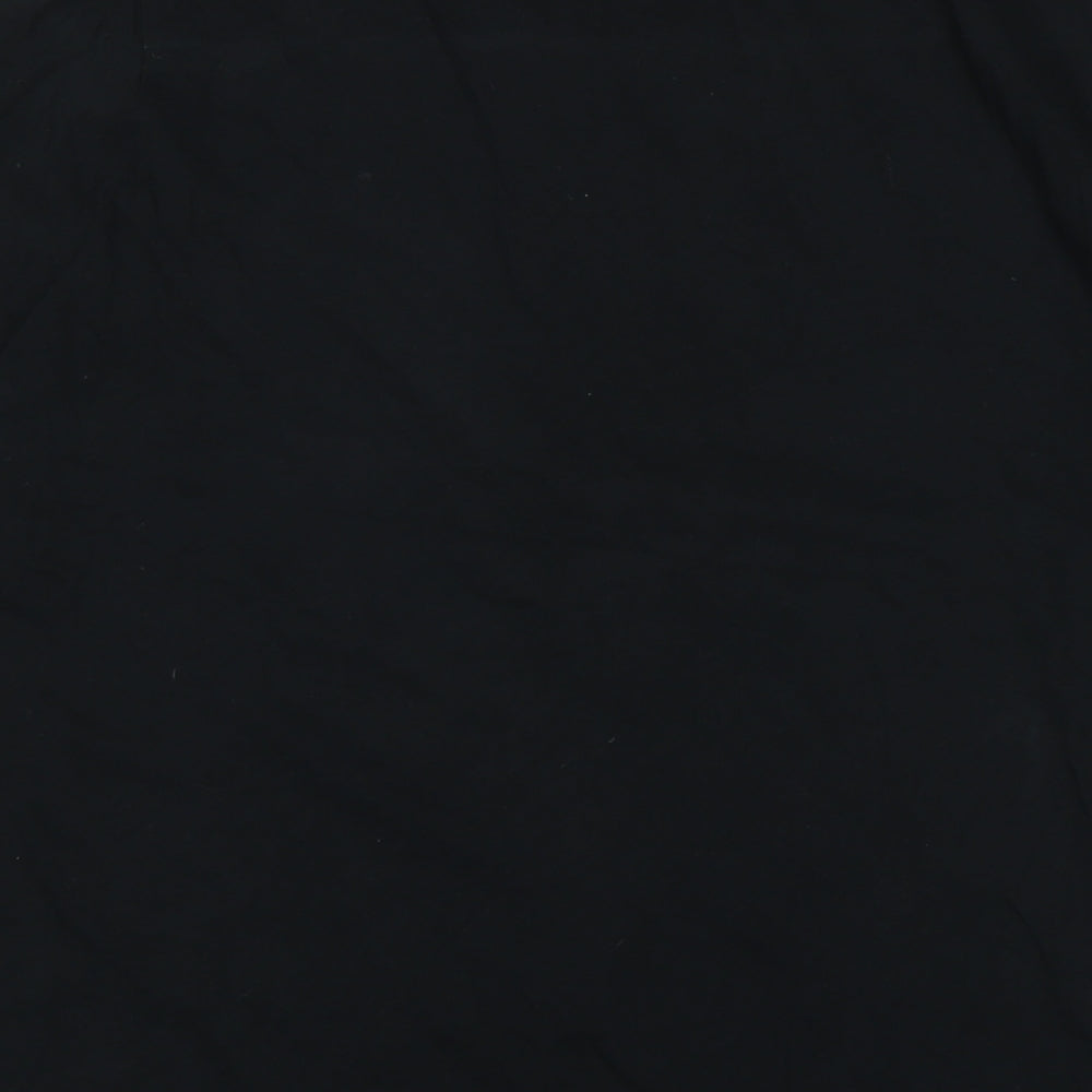 New Look Womens Black Cotton Basic T-Shirt Size 16 Crew Neck