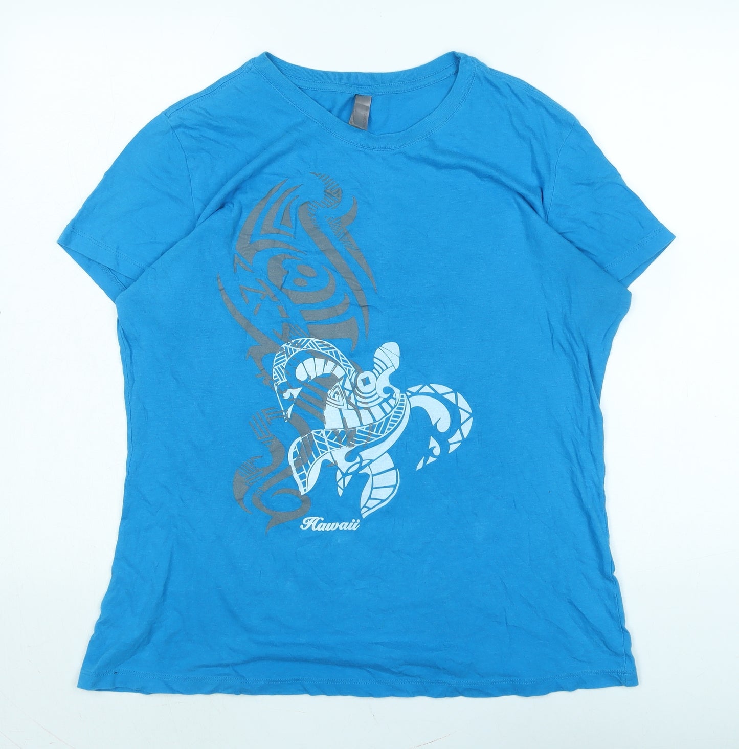 Next Level Mens Blue Cotton T-Shirt Size 2XL Crew Neck