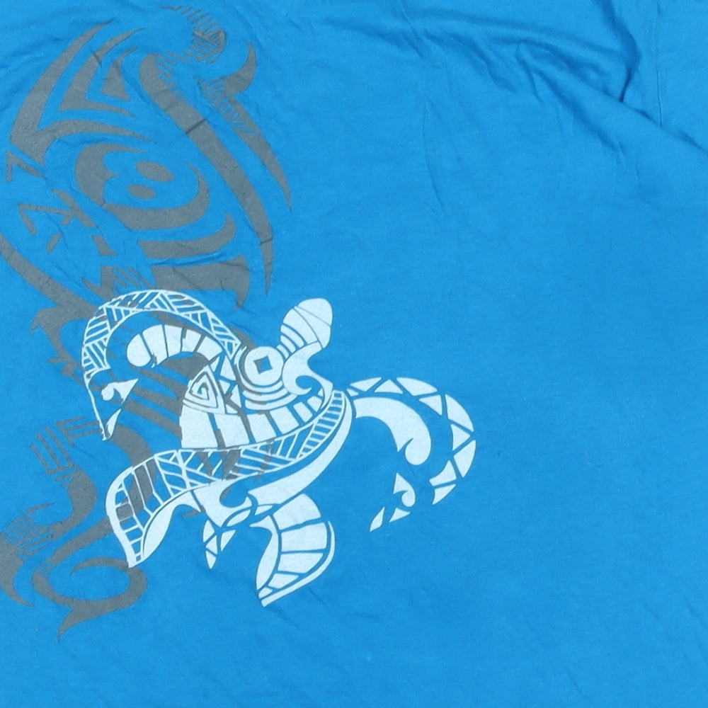 Next Level Mens Blue Cotton T-Shirt Size 2XL Crew Neck